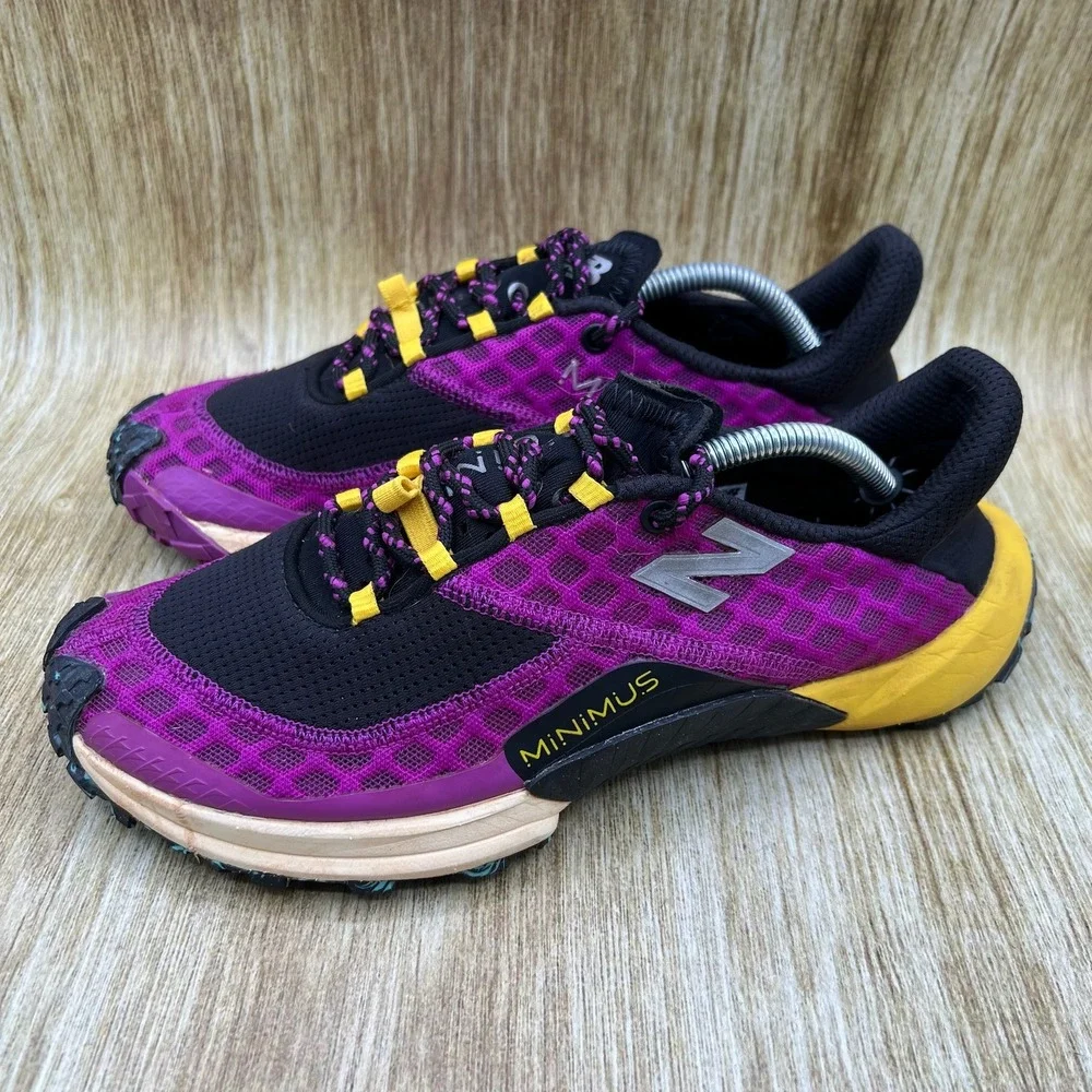 New‎ Balance Minimus Trail Women's Size 8.5 Running Shoes Purple Black WTM10LP1